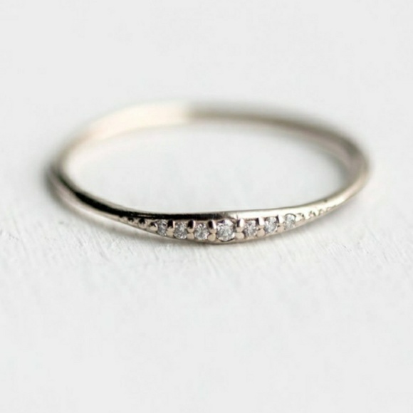 Brand New Gold or Silver CZ Stacking Pave Ring - Picture 3 of 4